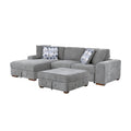 3-Piece Sectional with Left Chaise and Ottoman 9624GY*3LC2R