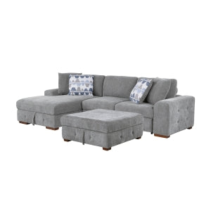 3-Piece Sectional with Left Chaise and Ottoman 9624GY*3LC2R