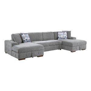 3-Piece Sectional with Left and Right Chaise 9624GY*3LCRC