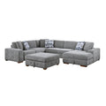 5-Piece Sectional with Right Chaise and Storage Ottoman 9624GY*52LRC