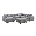 5-Piece Sectional with Left Chaise and Storage Ottoman 9624GY*5LC2R