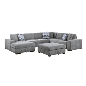 5-Piece Sectional with Left Chaise and Storage Ottoman 9624GY*5LC2R