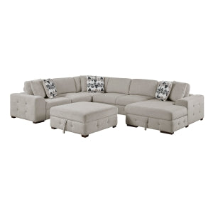 5-Piece Sectional with Right Chaise and Storage Ottoman 9624TP*52LRC
