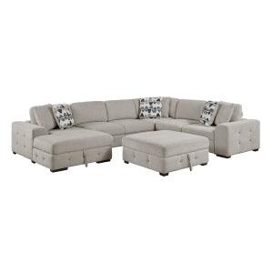 5-Piece Sectional with Left Chaise and Storage Ottoman 9624TP*5LC2R