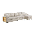 Sectional with Right Chaise, Pull-out Bed, Hidden Storages and Shelves, Charging Ports 9630BE*32LRC