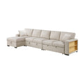 Sectional with Left Chaise, Pull-out Bed, Hidden Storages and Shelves, Charging Ports 9630BE*3LC2R