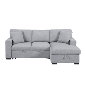 Sectional with Right Chaise, Pull-out Bed, Hidden Storage and Shelves, Charging Ports 9630GY*22LRC