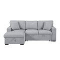 Sectional with Left Chaise, Pull-out Bed, Hidden Storages and Shelves, Charging Ports 9630GY*2LC2R