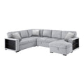 Sectional with Right Chaise, Pull-out Bed, Hidden Storages and Shelves, Charging Ports 9630GY*42LRC