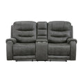 Double Reclining Love Seat with Center Console 9634DGY-2
