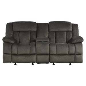 Double Glider Reclining Love Seat with Center Console 9636-2