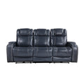 Power Double Reclining Sofa with Power Headrests and Storage Arms 9640BU-3PWH