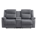 Double Reclining Love Seat with Center Console 9646GY-2