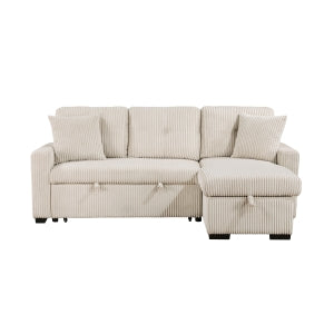3-Piece Reversible Sectional with Pull-out Bed and Hidden Storage 9649BE*SC
