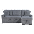 3-Piece Reversible Sectional with Pull-out Bed and Hidden Storage 9649DG*SC