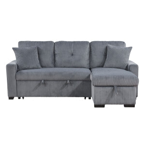 3-Piece Reversible Sectional with Pull-out Bed and Hidden Storage 9649DG*SC