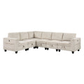 6-Piece Sectional with Storage, Storage Pouches and Charging Ports 9650BE*6SC