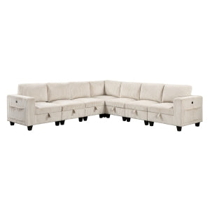 7-Piece Sectional with Storage, Storage Pouches and Charging Ports 9650BE*7SC