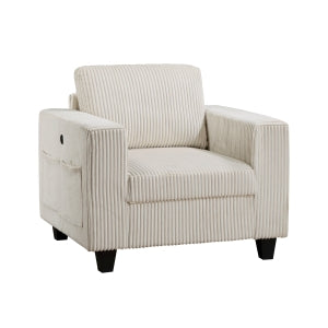 Chair with Storage Pouches and Charging Ports 9650NBE-1