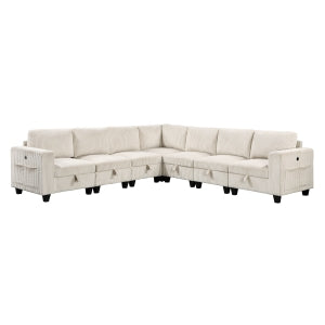 7-Piece Sectional with Storage, Storage Pouches and Charging Ports 9650NBE*7SC