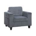 Chair with Storage Pouches and Charging Ports 9650NDG-1