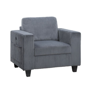 Chair with Storage Pouches and Charging Ports 9650NDG-1