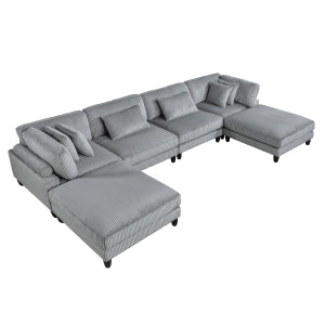 6-Piece Modular Sectional with Ottomans 9688GY*62CR2AC2OT