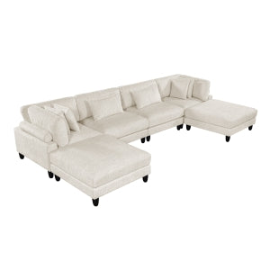 6-Piece Modular Sectional with Ottomans 9688NBE*62CR2AC2OT
