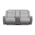 Double Reclining Love Seat with Center Console 9703GY-2