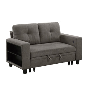 Love Seat with Pull-out Bed, Shelves and Charging Ports 9705DB-2*