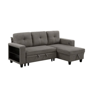 Sectional with Reversible Chaise, Pull-out Bed, Shelves and Charging Ports 9705DB*32AVC