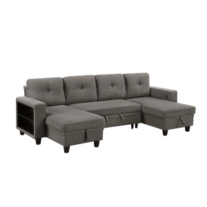 Sectional with Two Chaises, Pull-out Bed, Shelves and Charging Ports 9705DB*42AVC