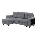 Sectional with Reversible Chaise, Pull-out Bed, Shelves and Charging Ports 9705GY*32AVC