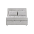 Convertible Armless 2-Seater with Pull-out Bed and Charging Ports 9707GRY-2CL