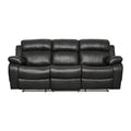 Double Reclining Sofa with Center Drop-Down Cup Holders 9724BLK-3