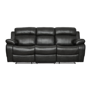 Double Reclining Sofa with Center Drop-Down Cup Holders 9724BLK-3