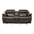 Double Glider Reclining Love Seat with Center Console 9724BRW-2
