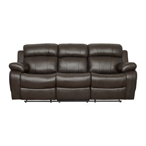 Double Reclining Sofa with Center Drop-Down Cup Holders 9724BRW-3