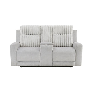 Double Reclining Love Seat with Center Console 9728LGY-2