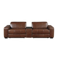 Power Double Reclining Love Seat with Center Console, Power Headrest and Charging Ports 9790BRW-2CNPWH*