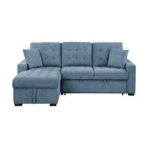 2-Piece Sectional with Left Chaise, Pull-out Bed and Hidden Storage 9816BU*2LCRL