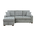 2-Piece Sectional with Left Chaise, Pull-out Bed and Hidden Storage 9816GY*2LCRL