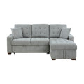 2-Piece Sectional with Right Chaise, Pull-out Bed and Hidden Storage 9816GY*SC
