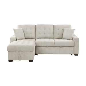 2-Piece Sectional with Left Chaise, Pull-out Bed and Hidden Storage 9816SN*2LCRL