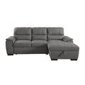 2-Piece Sectional with Pull-out Bed and Right Chaise with Hidden Storage 9858GY*SC