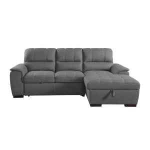 2-Piece Sectional with Pull-out Bed and Right Chaise with Hidden Storage 9858GY*SC