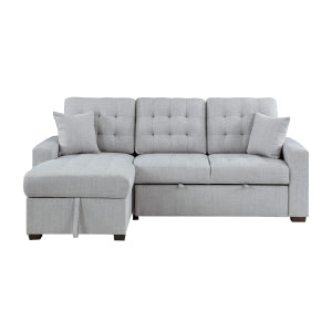 2-Piece Sectional with Pull-out Bed and Left Chaise with Hidden Storage 9916GY*2LCRL