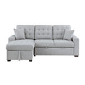 2-Piece Sectional with Pull-out Bed and Left Chaise with Hidden Storage 9916GY*2LCRL