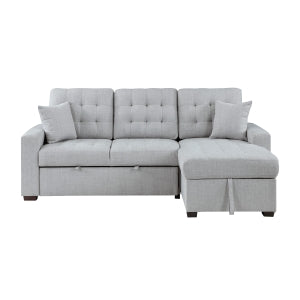 2-Piece Sectional with Pull-out Bed and Right Chaise with Hidden Storage 9916GY*2LLRC