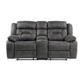 Double Reclining Love Seat with Center Console 9989GY-2